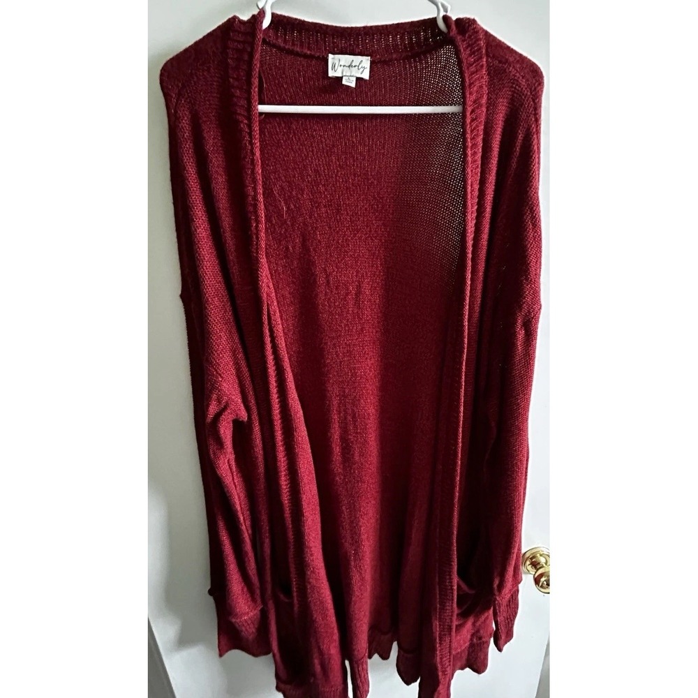 Wonderly Womens  Open Cardigan Long Solid Artsy Tunic Lagenlook Office Travel